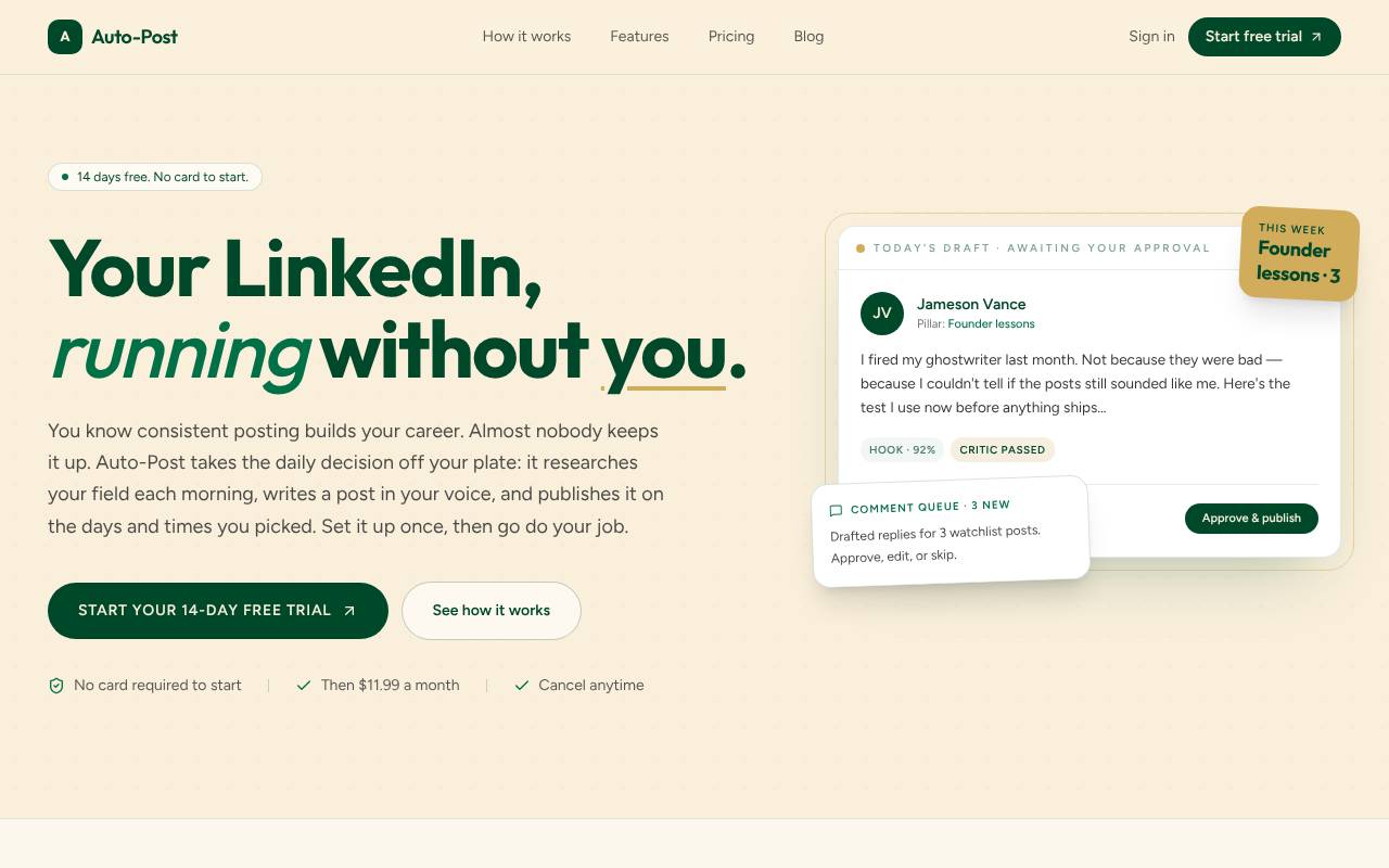 Screenshot of Auto-Post